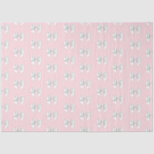 Glam Pink Aqua Blue Tiffany Theme White Bow Tissue Paper