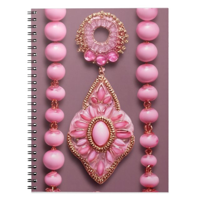 Glam Pink Beads Jewellery Notebook (Front)
