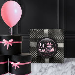 Glam Pink Black Fashion 50th Birthday Party Classic Round Sticker<br><div class="desc">Glamourous French couture-inspired,  pink and black "50" 50th birthday design featuring a hat box cake,  pink stilettos and a makeup bag among various unopened birthday presents and luscious cupcakes.  Perfect for celebrating birthday occasions.  Age is created in an uneditable faux pink glitter font.</div>