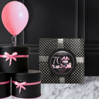 Glam Pink Black Fashion 70th Birthday Party