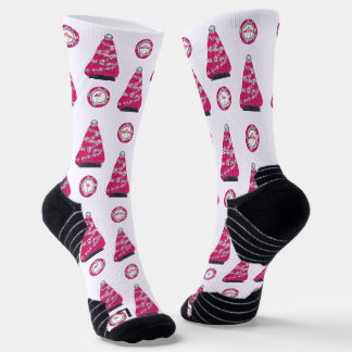 Glam Pink Christmas flamingos Socks