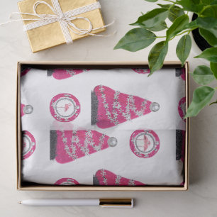 Glam Pink Christmas flamingos Tissue Paper