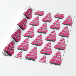 Glam Pink Christmas tree Wrapping Paper