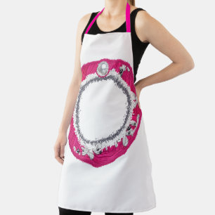 Glam Pink Christmas wreath Apron