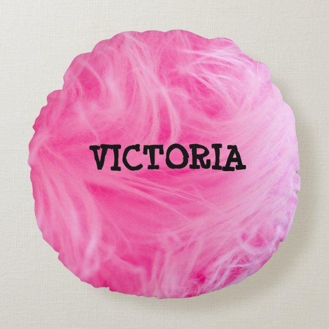 Glam Pink Girly Design  Round Cushion (Front)
