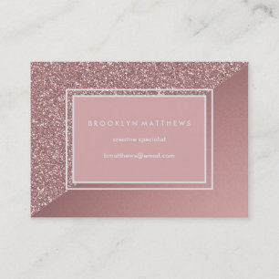 Glam Pink Glitter and Metallic Look Business Card
