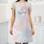 Glam Pink Glitter Pastel Girly Pattern Apron<br><div class="desc">Easily personalise this pretty pink bokeh glitter pattern with your custom name and/or monogram.</div>