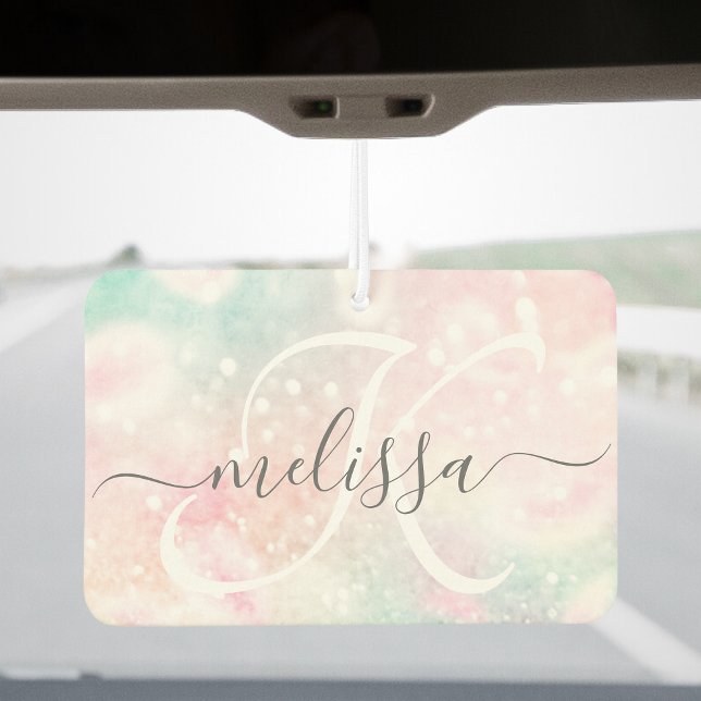 Glam Pink Glitter Pastel Girly Pattern Car Air Freshener (Creator Uploaded)