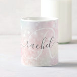 Glam Pink Glitter Pastel Girly Pattern Coffee Mug<br><div class="desc">Easily personalise this pretty pink bokeh glitter pattern with your custom name and/or monogram.</div>