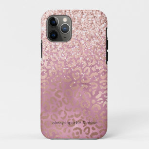 Glam Pink Glitzy Glitter Leopard Print Case-Mate iPhone Case