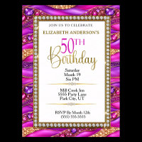 Glam Pink Gold Jewelled Strata 50th Birthday