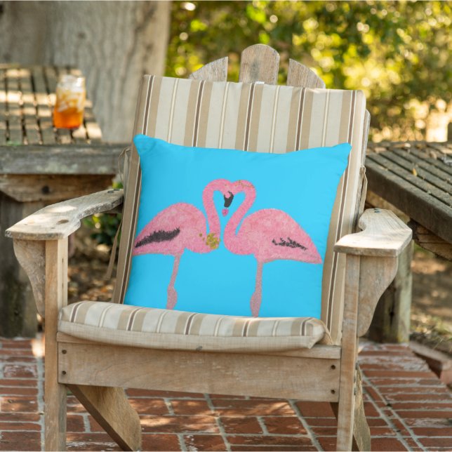 Glam Pink Hanukkah flamingos beach Cushion (Chair)