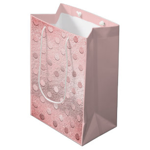 Glam Pink Metallic Glitter Sparkle Medium Gift Bag