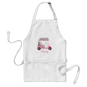 Glam Pink Personalized Name Golf Cart Clubs Standard Apron