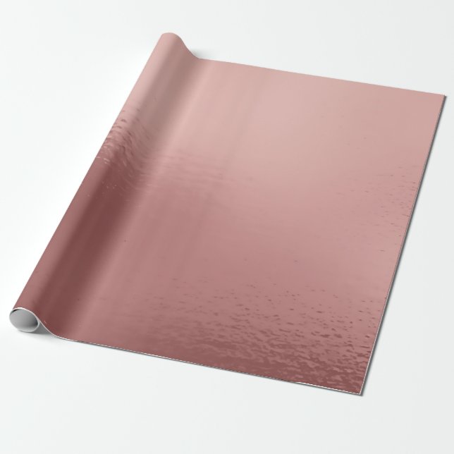 Glam Pink Rose Gold Glass Shiny Wrapping Paper (Unrolled)