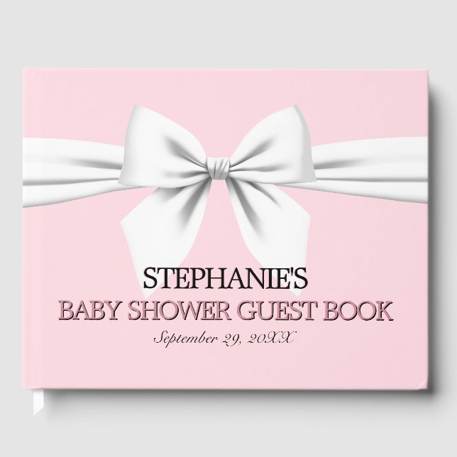 Glam Pink Tiffany Theme Baby Shower Guest Book (Front)