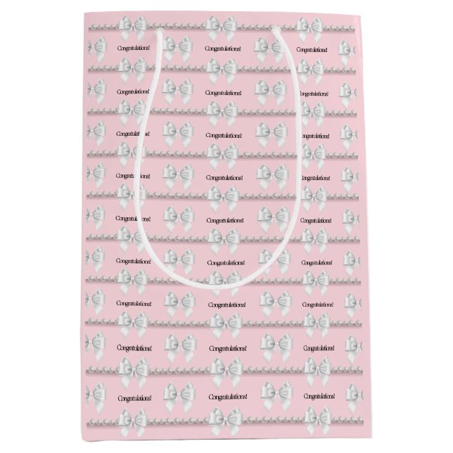 Glam Pink Tiffany Theme Bougie Congratulations Medium Gift Bag (Front)