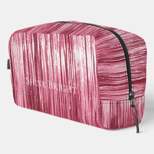 Glam Pink Tinsel Dopp Kit (Right Corner)