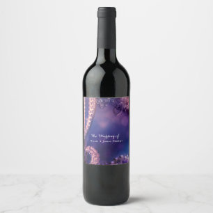 Glam Purple Glow Chic Glamour Party Wine Labels