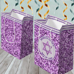 Glam Purple Party Favours Or Presents Bat Mitzvah Medium Gift Bag<br><div class="desc">Personalise these simple faux purple glitter Bat Mitzvah gift bags as a chic way to present a gift to the birthday girl or as fun little bags to hold the Bat Mitzvah party favours and swag for your guests. The allover faux glitter background is accented with a pastel lavender purple...</div>