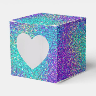 Glam Purple Turquoise Sparkling Glittery Gradient Favour Box