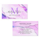 Glam Purple Violet Glitter Marble Agate Monogram