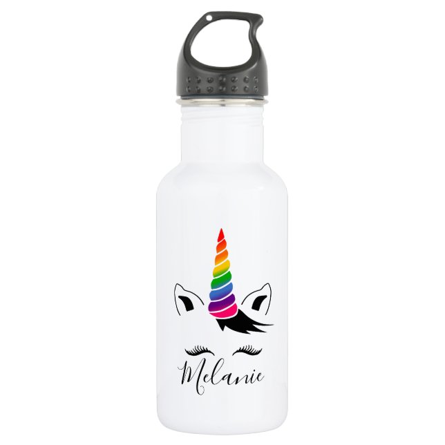 Glam Rainbow Unicorn 532 Ml Water Bottle (Front)