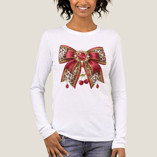 glam red  bow  style Tri-Blend shirt (Front)