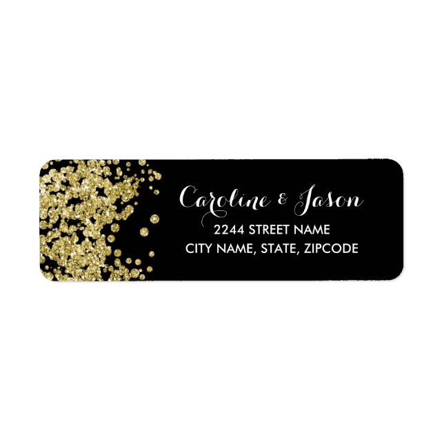 Glam Return Address Labels | Chic Faux Gold Foil (Front)