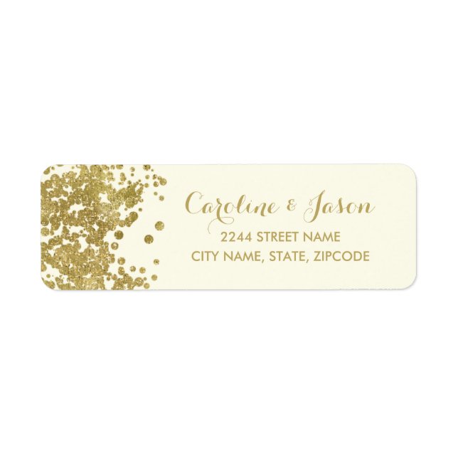 Glam Return Address Labels | Chic Faux Gold Foil (Front)