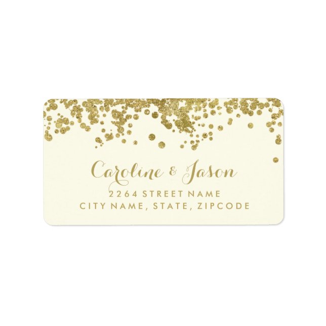 Glam Return Address Labels | Chic Faux Gold Foil (Front)