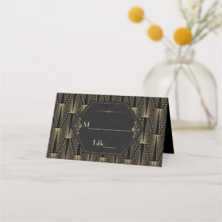 Glam Roaring 20s Great Gatsby Art Deco Wedding Place Card