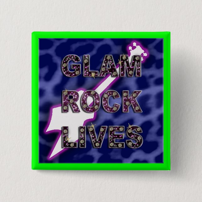 glam rock 15 cm square badge (Front)