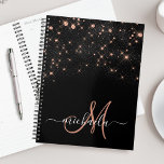 Glam Rose Gold Glitter Diamond Elegant Monogram Planner<br><div class="desc">Create your own personalised black and rose gold diamond sparkle planner with your custom monogram and name.</div>