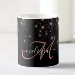 Glam Rose Gold Glitter Elegant Luxury Monogram Coffee Mug<br><div class="desc">Create your own personalised black and rose gold diamond sparkle coffee mug with your custom monogram and name.</div>