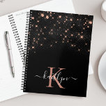 Glam Rose Gold Glitter Elegant Luxury Monogram Planner<br><div class="desc">Create your own personalised black and rose gold diamond sparkle planner with your custom monogram and name.</div>