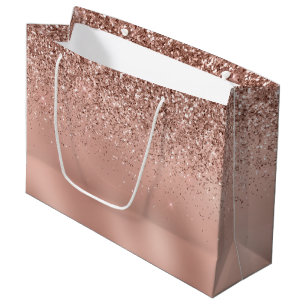 Glam Rose Gold Glitter Large Gift Bag