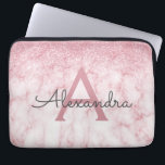 Glam Rose Gold Glitter Marble Sparkle Monogram Laptop Sleeve<br><div class="desc">Glam Rose Gold Ombre Faux Glitter and Sparkle Marble Stone Modern and Elegant Monogram Case. This case can be customised to include your initial and first name.</div>