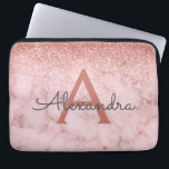 Glam Rose Gold Glitter Marble Sparkle Monogram Laptop Sleeve<br><div class="desc">Glam Rose Gold - Pink  Ombre Faux Glitter and Sparkle Marble Stone Modern and Elegant Monogram Case. This case can be customised to include your initial and first name.</div>