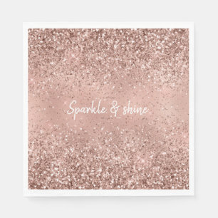 Glam Rose Gold Glitter Napkin