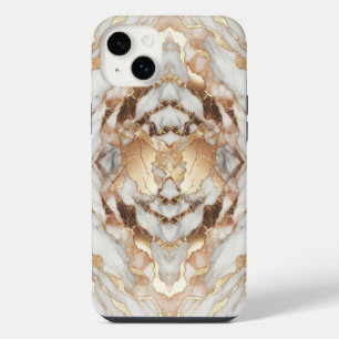 Glam Rose Gold Luxurious Trendy Marble iPhone 14 Plus Case