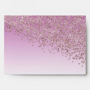 Glam Rose Gold Sparkle Glitter 5x7 Envelopes