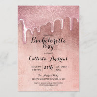 Glam Rose Gold Thick Glitter Drips Bachelorette