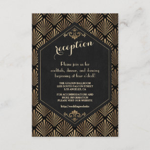 Glam Royal Roaring 20's Art Deco Wedding Details Enclosure Card