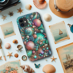 Glam Seashell Splendour Mint Coral Case-Mate iPhone Case
