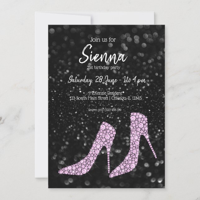 Glam Shoes High Heels for all occasions Invitation (Front)