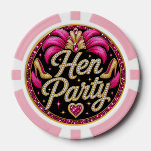 Glam Showgirl Hen Party Las Vegas Photo Poker Chips
