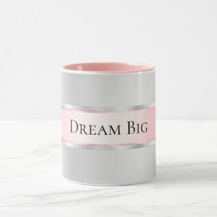 Glam Silver Blush Pink Ribbon Mug