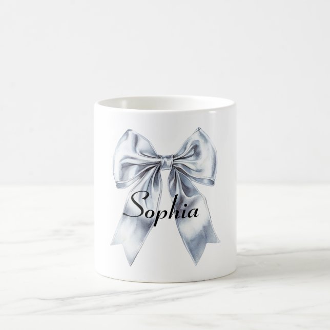 Glam Silver Bow Coffee Mug (Center)