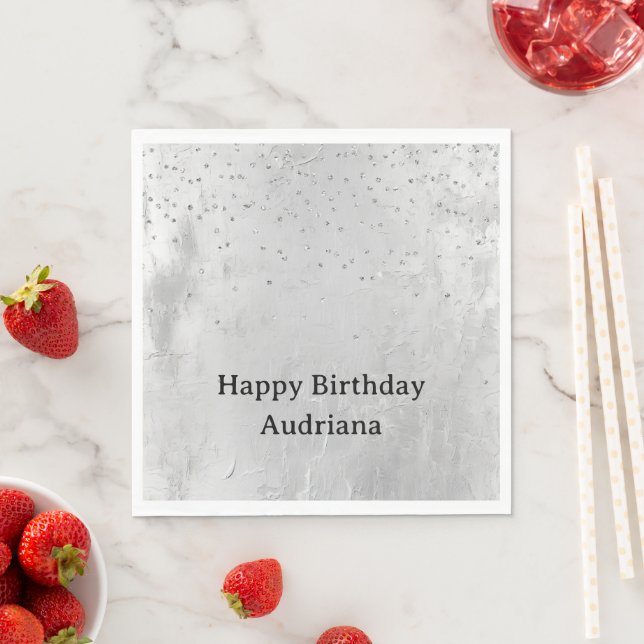 Glam Silver Confetti Napkin (Insitu)